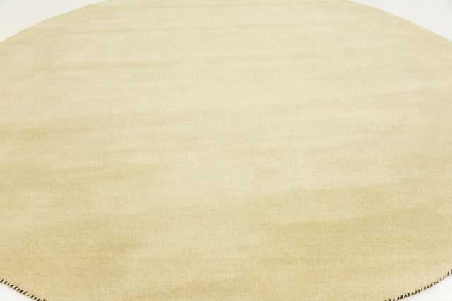 Beige 9' 10 x 9' 10 Solid Gava Round Area Rug 100% High Quality All Natural Wool Minimalist Carpet for Modern Home Interior Design for Sale at Rug Engine