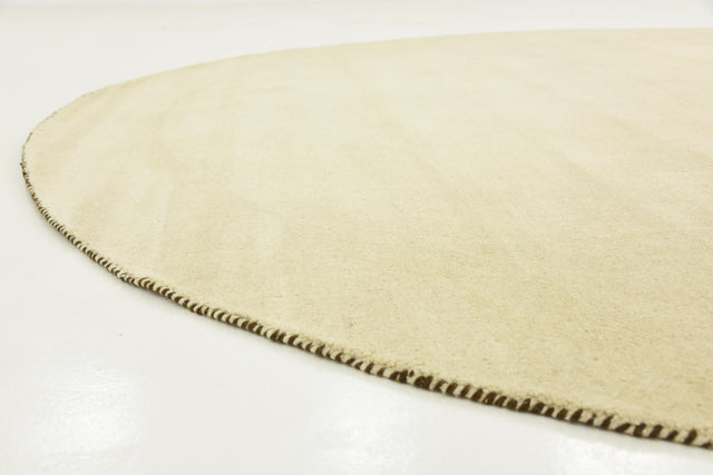 Beige 9' 10 x 9' 10 Solid Gava Round Area Rug 100% High Quality All Natural Wool Minimalist Carpet for Modern Home Interior Design for Sale at Rug Engine