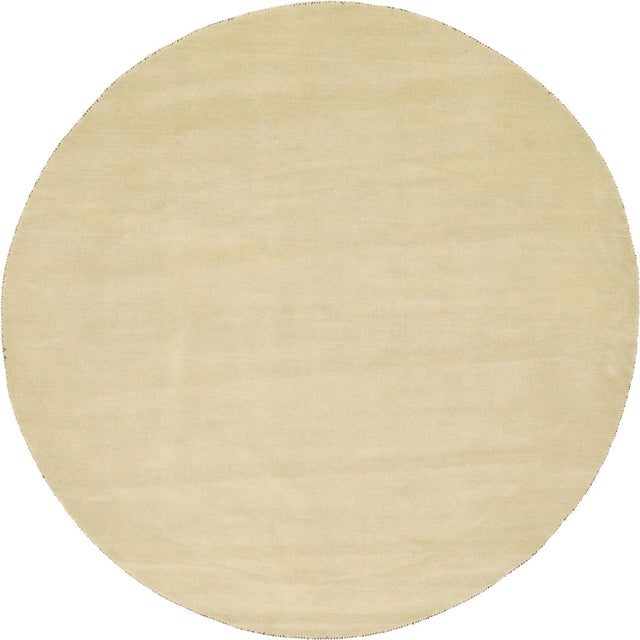 Beige 9' 10 x 9' 10 Solid Gava Round Area Rug 100% High Quality All Natural Wool Minimalist Carpet for Modern Home Interior Design for Sale at Rug Engine