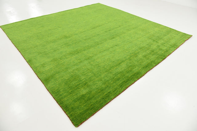 Light Green 9' 10 x 9' 10 Solid Gava Square Area Rug