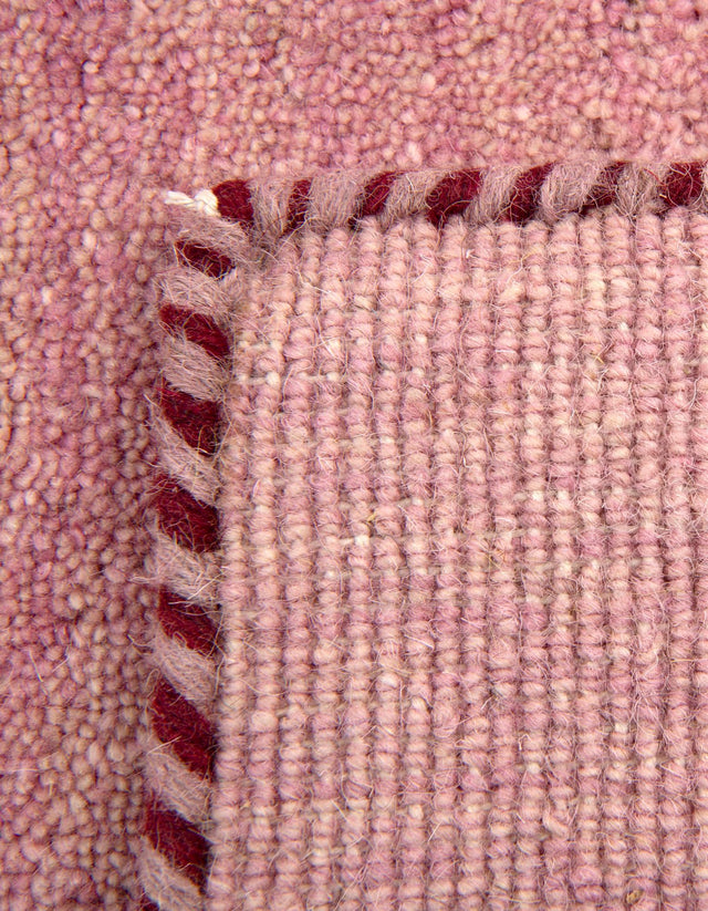 Pink 2' 7 x 9' 10 Solid Gava Runner Area Rug 100% High Quality All Natural Wool Minimalist Carpet for Modern Home Interior Design for Sale at Rug Engine