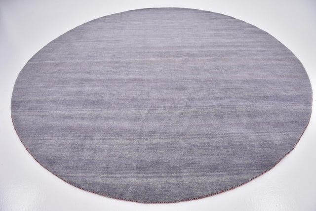 Gray 9' 10 x 9' 10 Solid Gava Round Area Rug 100% High Quality All Natural Wool Minimalist Carpet for Modern Home Interior Design for Sale at Rug Engine