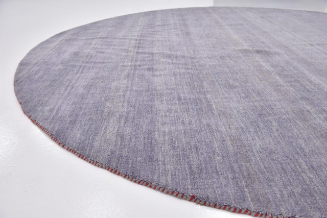 Gray 9' 10 x 9' 10 Solid Gava Round Area Rug 100% High Quality All Natural Wool Minimalist Carpet for Modern Home Interior Design for Sale at Rug Engine