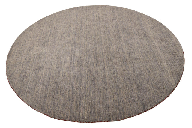 Gray 6' 7 x 6' 7 Solid Gava Round Area Rug 100% High Quality All Natural Wool Minimalist Carpet for Modern Home Interior Design for Sale at Rug Engine