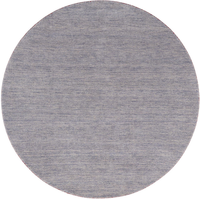 Gray 6' 7 x 6' 7 Solid Gava Round Area Rug 100% High Quality All Natural Wool Minimalist Carpet for Modern Home Interior Design for Sale at Rug Engine