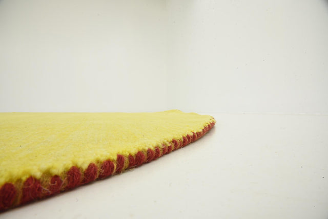 Yellow 9' 10 x 9' 10 Solid Gava Round Area Rug