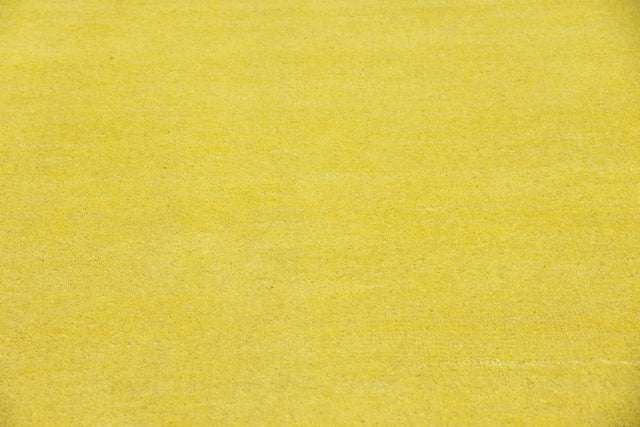 Yellow 9' 10 x 9' 10 Solid Gava Square Area Rug 100% High Quality All Natural Wool Minimalist Carpet for Modern Home Interior Design for Sale at Rug Engine