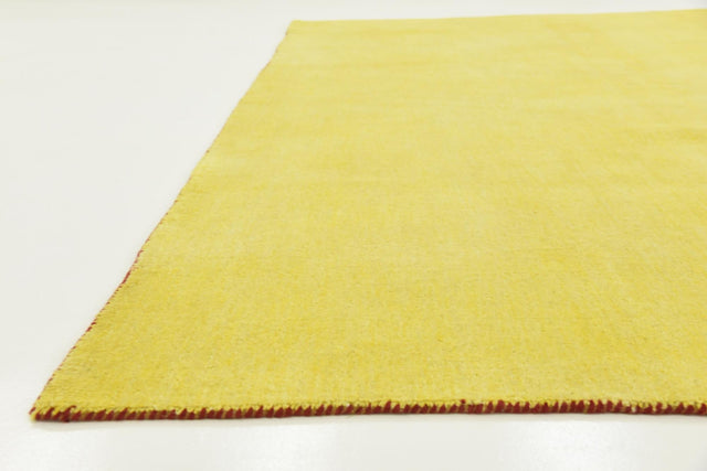 Yellow 9' 10 x 9' 10 Solid Gava Square Area Rug 100% High Quality All Natural Wool Minimalist Carpet for Modern Home Interior Design for Sale at Rug Engine