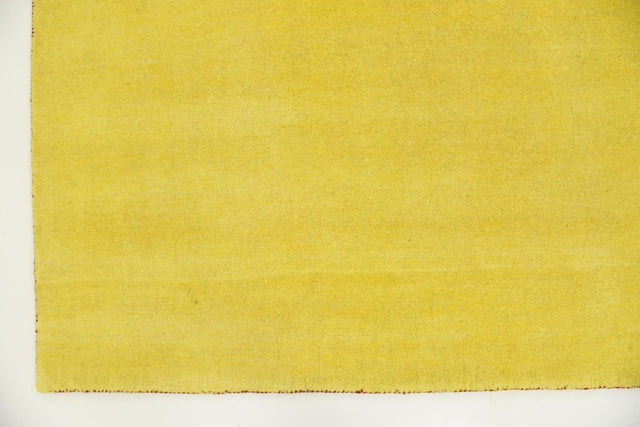 Yellow 9' 10 x 9' 10 Solid Gava Square Area Rug 100% High Quality All Natural Wool Minimalist Carpet for Modern Home Interior Design for Sale at Rug Engine