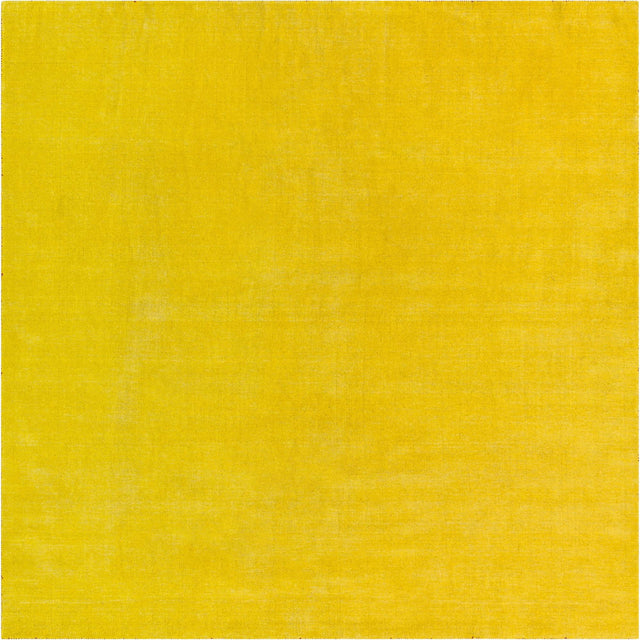 Yellow 9' 10 x 9' 10 Solid Gava Square Area Rug 100% High Quality All Natural Wool Minimalist Carpet for Modern Home Interior Design for Sale at Rug Engine