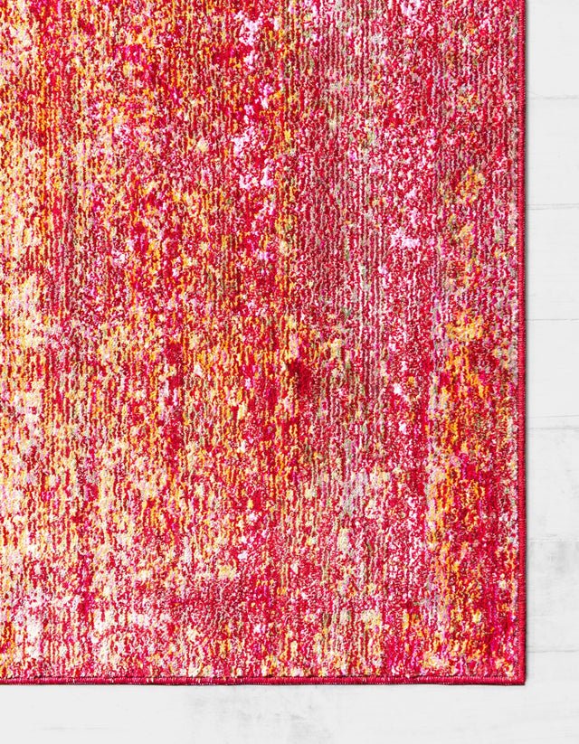 Red 8' x 8' Austin Square Area Rug 100% Polyester Durable Cotton Backing Living Dining Room Bedroom Office Vintage Decor Carpet for Sale at Rug Engine