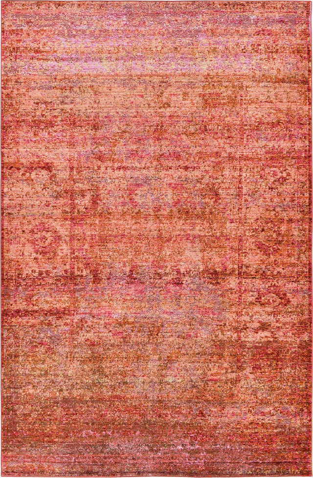 Red 5' 1 x 8' Austin Rectangle Area Rug 100% Polyester Durable Cotton Backing Living Dining Room Bedroom Office Vintage Decor Carpet for Sale at Rug Engine
