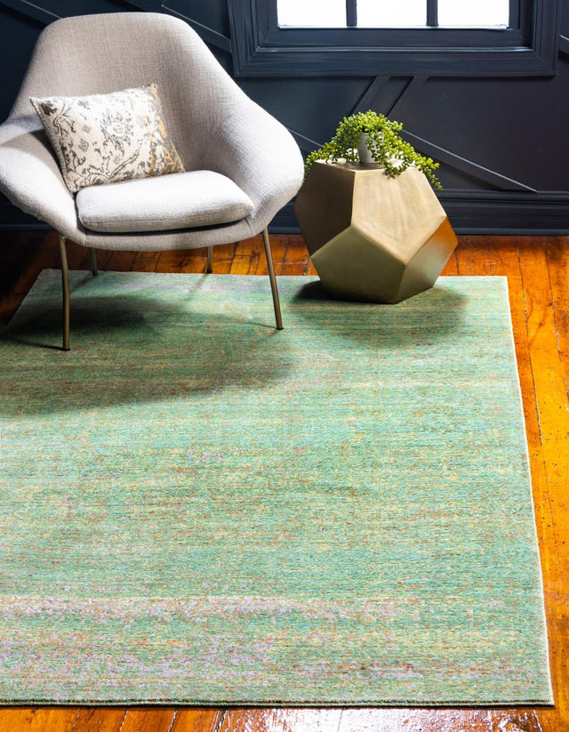 Green 9' x 12' 2 Austin Rectangle Area Rug 100% Polyester Durable Cotton Backing Living Dining Room Bedroom Office Vintage Decor Carpet for Sale at Rug Engine