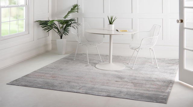 Gray 8' x 8' Austin Square Area Rug 100% Polyester Durable Cotton Backing Living Dining Room Bedroom Office Vintage Decor Carpet for Sale at Rug Engine