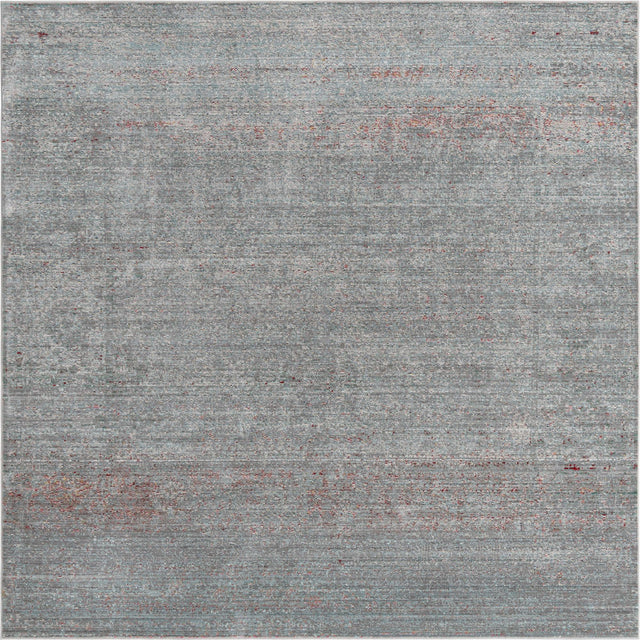 Gray 8' x 8' Austin Square Area Rug 100% Polyester Durable Cotton Backing Living Dining Room Bedroom Office Vintage Decor Carpet for Sale at Rug Engine