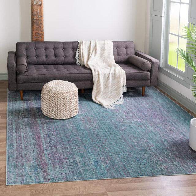Light Blue 8' x 8' Austin Square Area Rug 100% Polyester Durable Cotton Backing Living Dining Room Bedroom Office Vintage Decor Carpet for Sale at Rug Engine