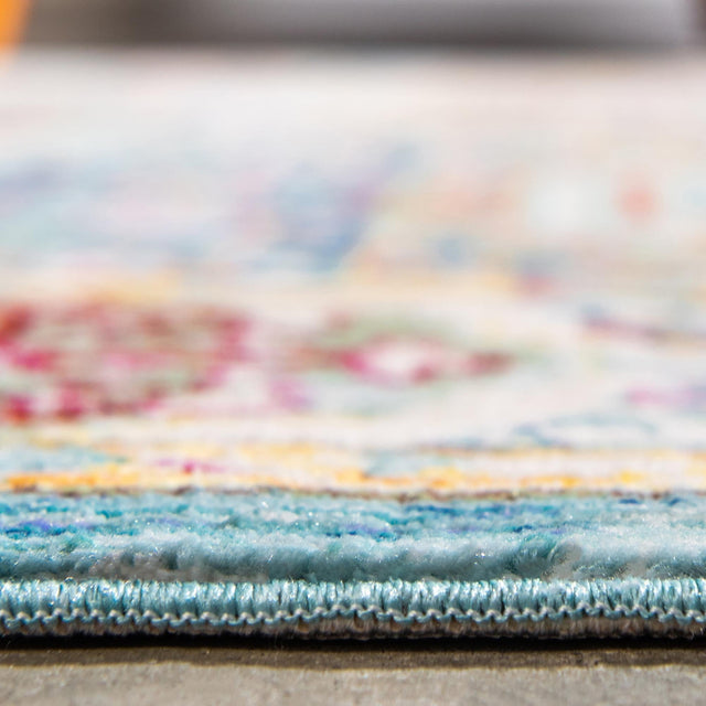 Blue 5' 1 x 8' Austin Rectangle Area Rug 100% Polyester Durable Cotton Backing Living Dining Room Bedroom Office Vintage Decor Carpet for Sale at Rug Engine