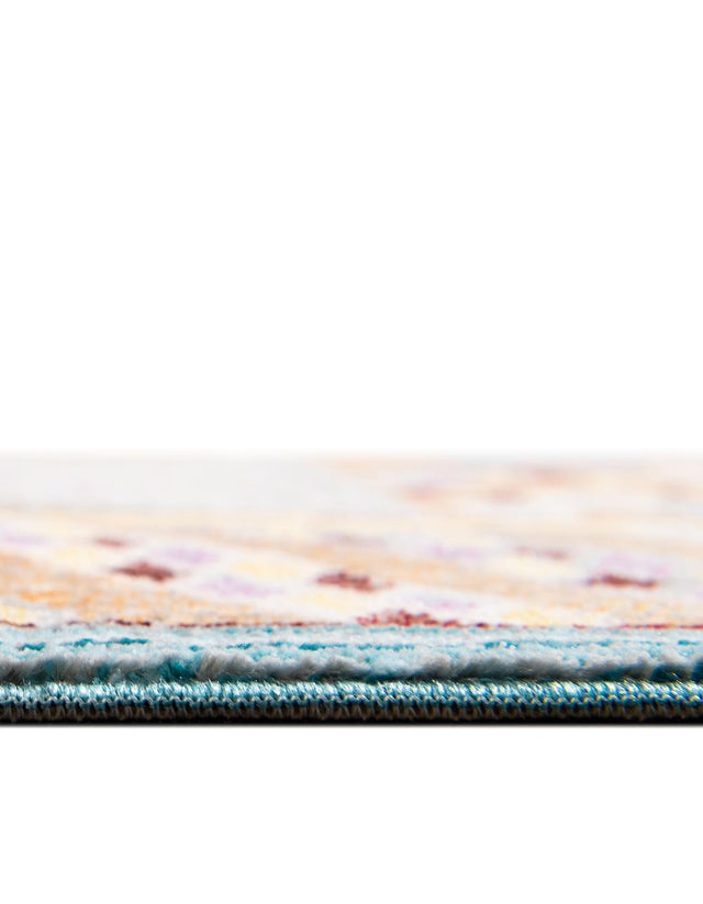 Multicolor 6' 1 x 6' 1 Austin Round Area Rug 100% Polyester Durable Cotton Backing Living Dining Room Bedroom Office Vintage Decor Carpet for Sale at Rug Engine