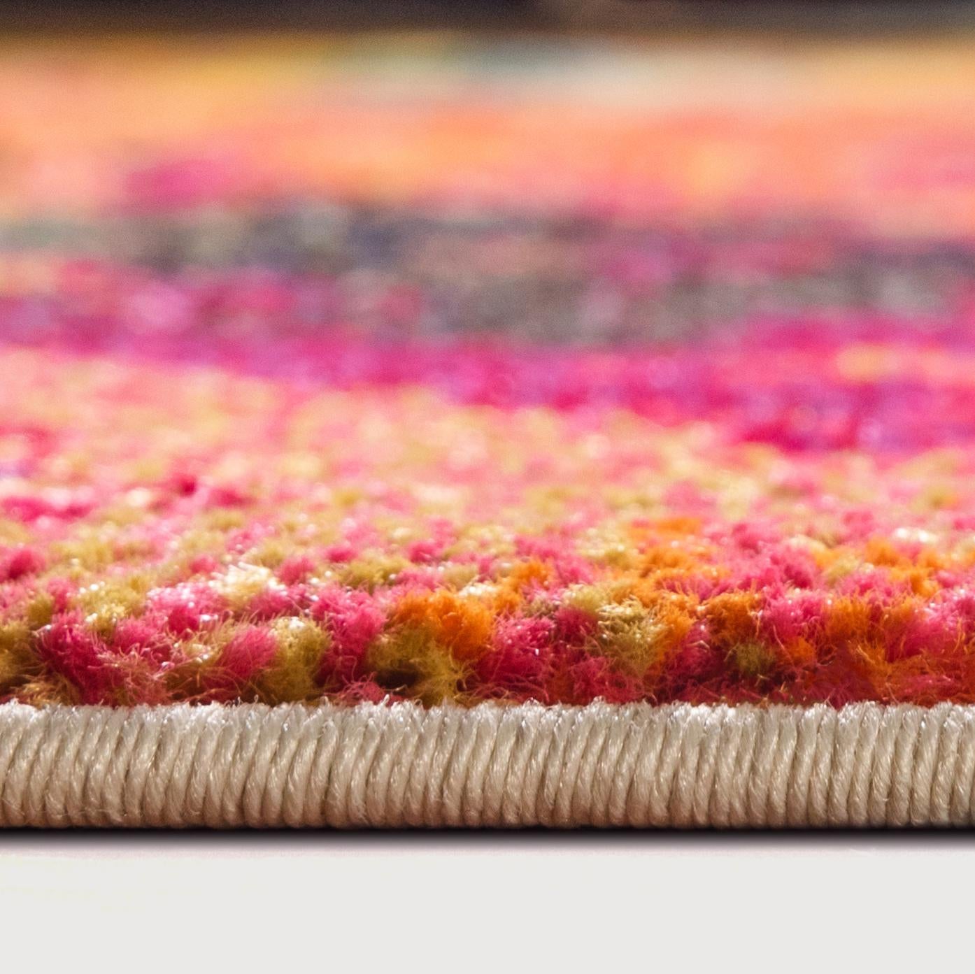 Multicolor 8' x 8' Estrella Round Area Rug 100% Polypropylene Non-Shedding Stain Resistant Carpet Colorful Modern Abstract Design Easy Clean for Home Decor for Sale at Rug Engine