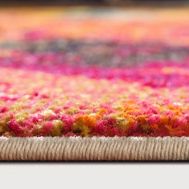Multicolor 8' x 8' Estrella Round Area Rug 100% Polypropylene Non-Shedding Stain Resistant Carpet Colorful Modern Abstract Design Easy Clean for Home Decor for Sale at Rug Engine