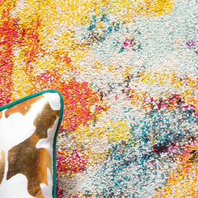 Multicolor 8' x 8' Estrella Round Area Rug 100% Polypropylene Non-Shedding Stain Resistant Carpet Colorful Modern Abstract Design Easy Clean for Home Decor for Sale at Rug Engine