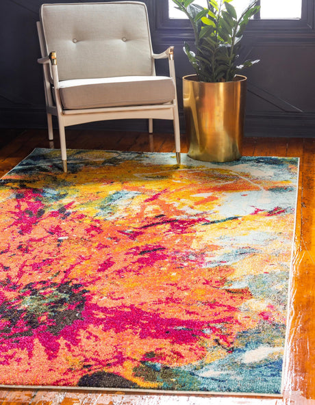 Multicolor 10' 6 x 16' 5 Estrella Rectangle Area Rug 100% Polypropylene Non-Shedding Stain Resistant Carpet Colorful Modern Abstract Design Easy Clean for Home Decor for Sale at Rug Engine