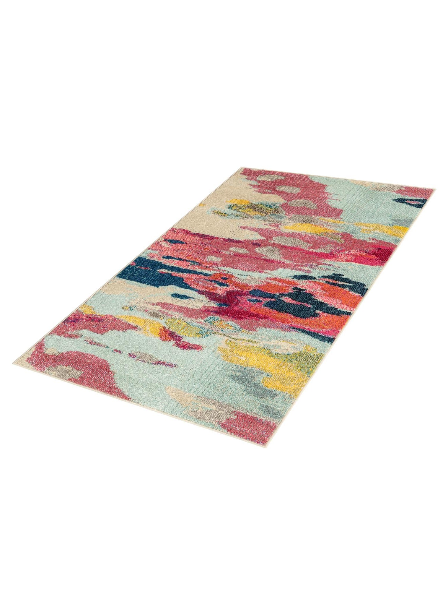 Pink 3' 3 x 5' 3 Estrella Rectangle Area Rug 100% Polypropylene Non-Shedding Stain Resistant Carpet Colorful Modern Abstract Design Easy Clean for Home Decor for Sale at Rug Engine