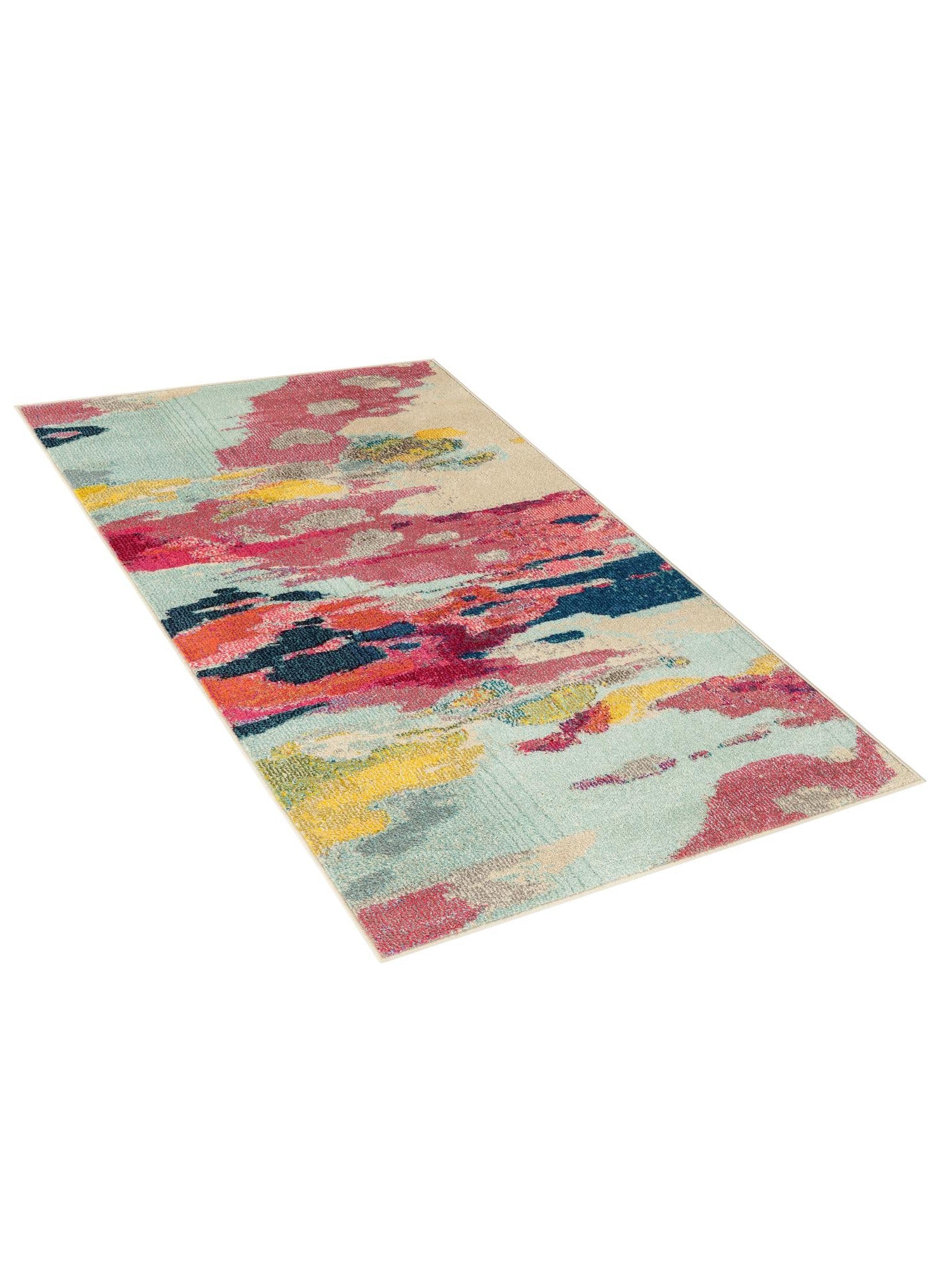 Pink 3' 3 x 5' 3 Estrella Rectangle Area Rug 100% Polypropylene Non-Shedding Stain Resistant Carpet Colorful Modern Abstract Design Easy Clean for Home Decor for Sale at Rug Engine