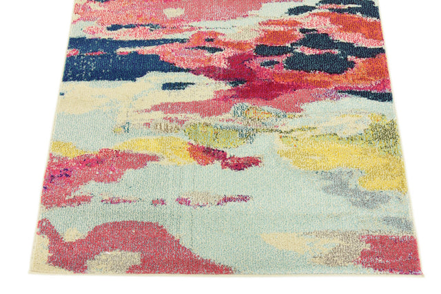 Pink 3' 3 x 5' 3 Estrella Rectangle Area Rug 100% Polypropylene Non-Shedding Stain Resistant Carpet Colorful Modern Abstract Design Easy Clean for Home Decor for Sale at Rug Engine