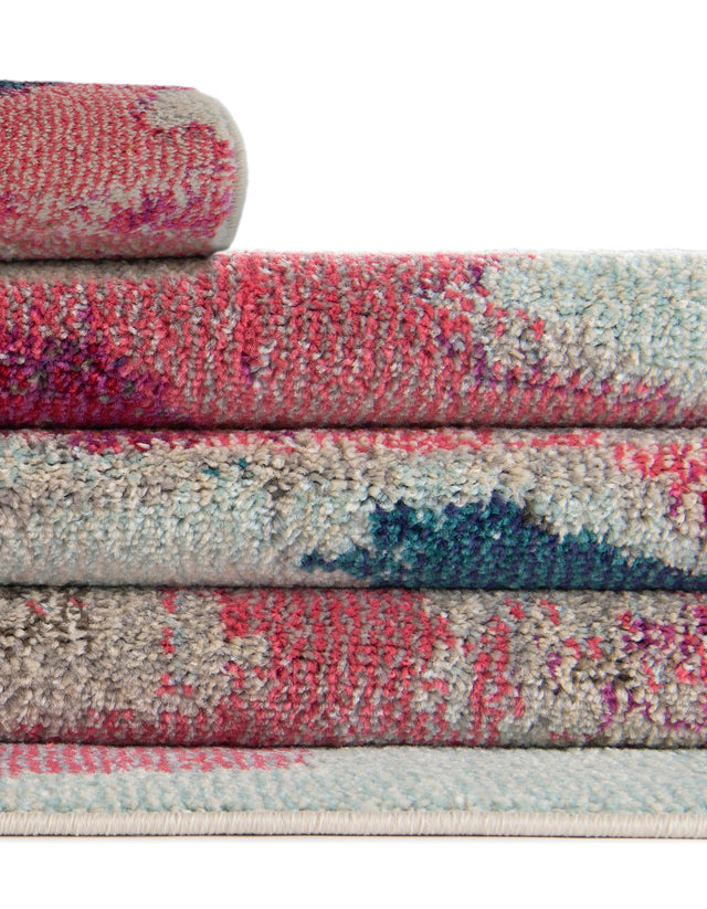 Pink 3' 3 x 5' 3 Estrella Rectangle Area Rug 100% Polypropylene Non-Shedding Stain Resistant Carpet Colorful Modern Abstract Design Easy Clean for Home Decor for Sale at Rug Engine