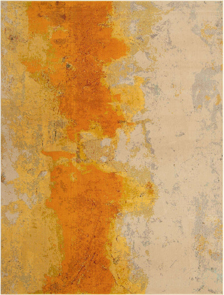 Yellow 9' x 12' 2 Estrella Rectangle Area Rug 100% Polypropylene Non-Shedding Stain Resistant Carpet Colorful Modern Abstract Design Easy Clean for Home Decor for Sale at Rug Engine
