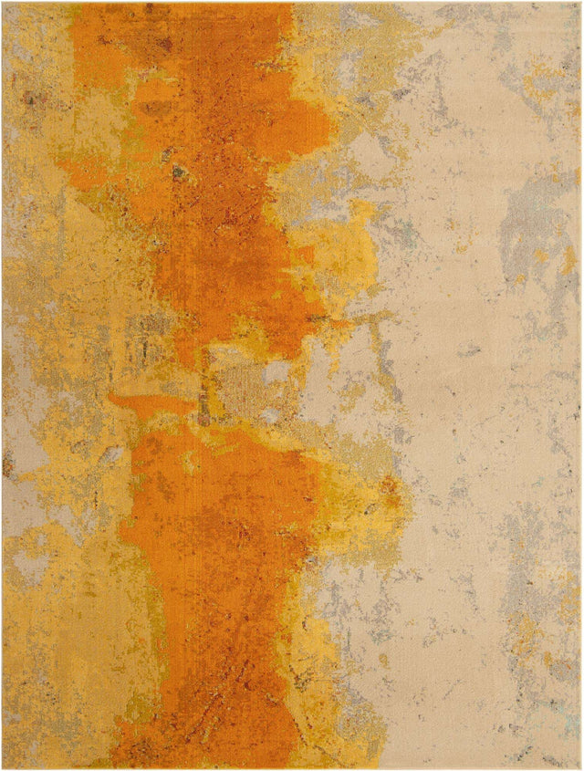 Yellow 9' x 12' 2 Estrella Rectangle Area Rug 100% Polypropylene Non-Shedding Stain Resistant Carpet Colorful Modern Abstract Design Easy Clean for Home Decor for Sale at Rug Engine