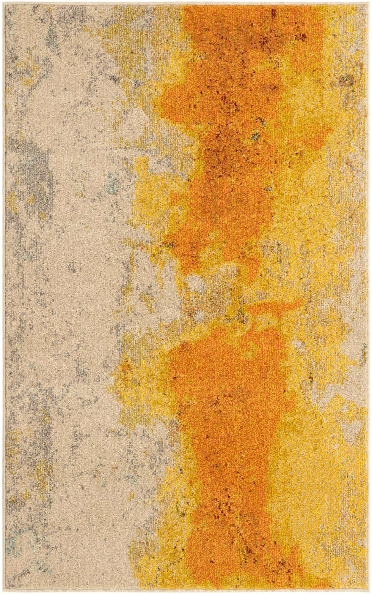 Yellow 3' 3 x 5' 3 Estrella Rectangle Area Rug 100% Polypropylene Non-Shedding Stain Resistant Carpet Colorful Modern Abstract Design Easy Clean for Home Decor for Sale at Rug Engine