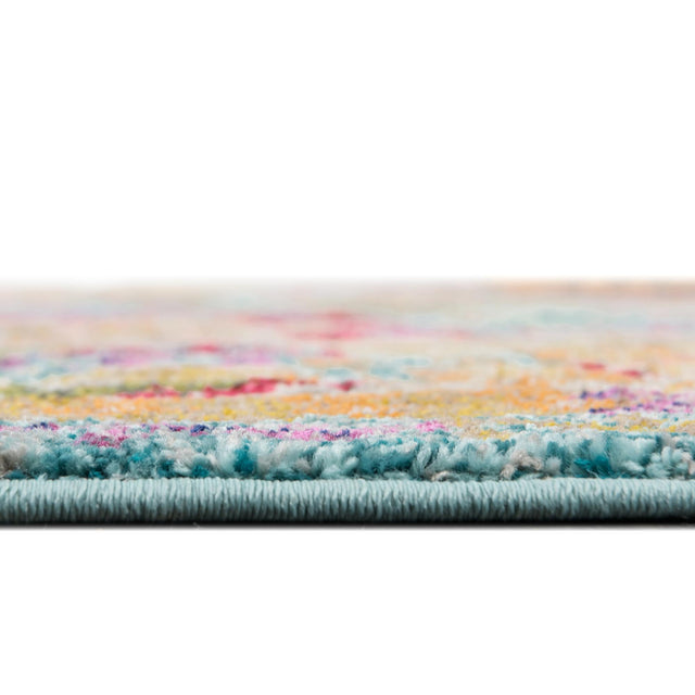 Light Blue 8' x 8' Sedona Round Area Rug