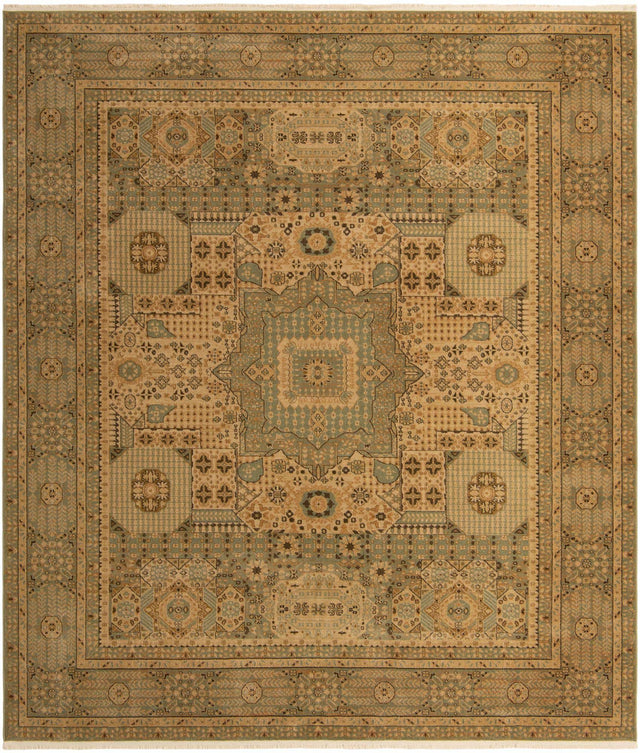 Light Green 10' x 11' 4 Palace Rectangle Area Rug