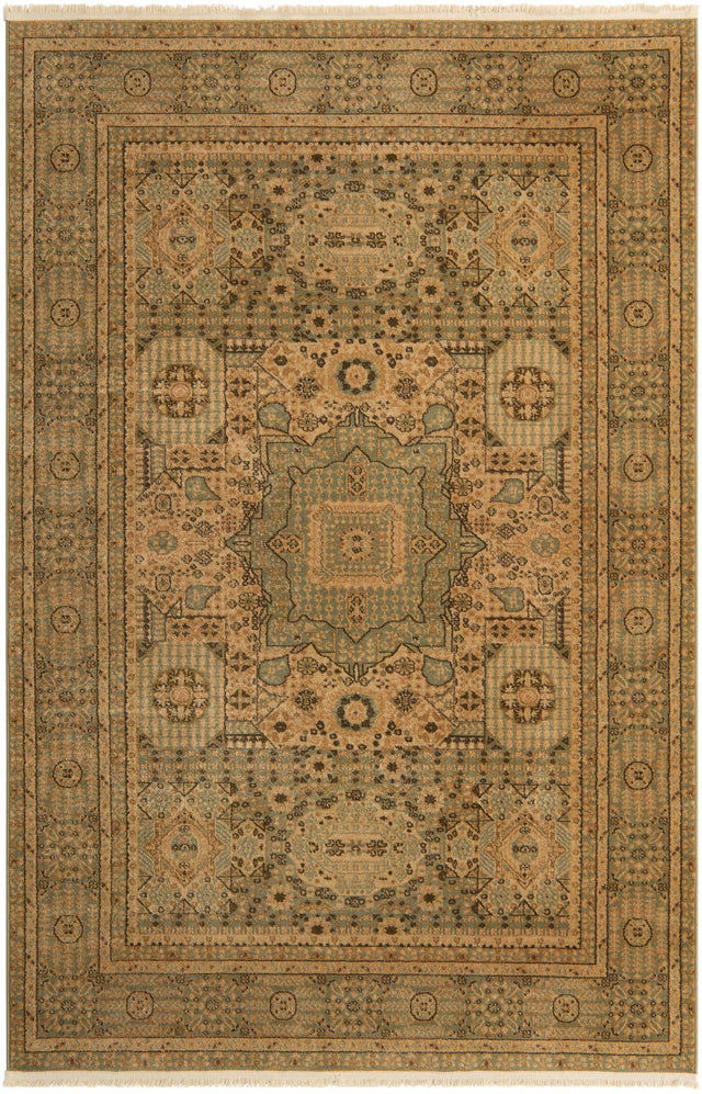 Light Green 6' 1 x 9' Palace Rectangle Area Rug