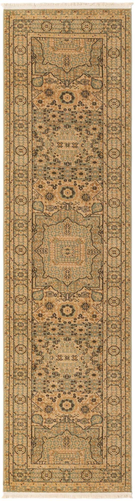 Light Green 2' 7 x 10' Palace Runner Area Rug