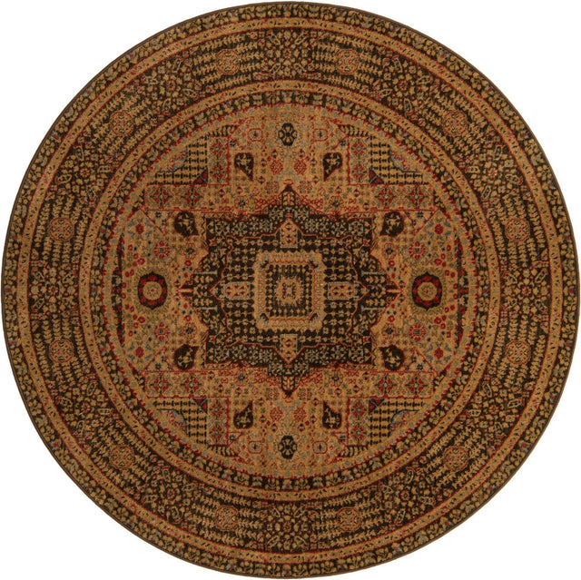 Brown 6' 1 x 6' 1 Palace Round Area Rug