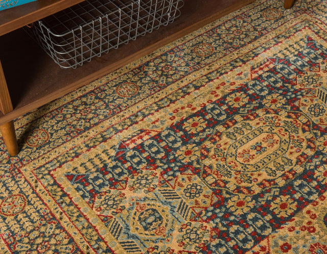 Blue 6' 1 x 9' Palace Rectangle Area Rug