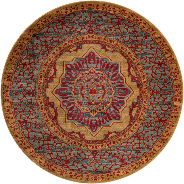 Red 6' 1 x 6' 1 Palace Round Area Rug