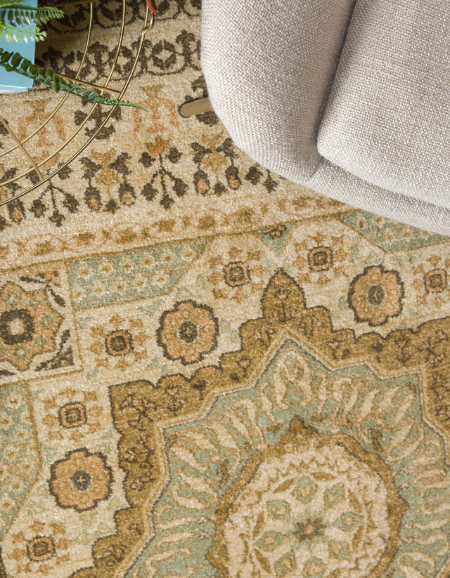 Cream 6' 1 x 9' Palace Rectangle Area Rug