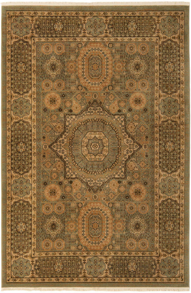 Light Green 6' 1 x 9' Palace Rectangle Area Rug