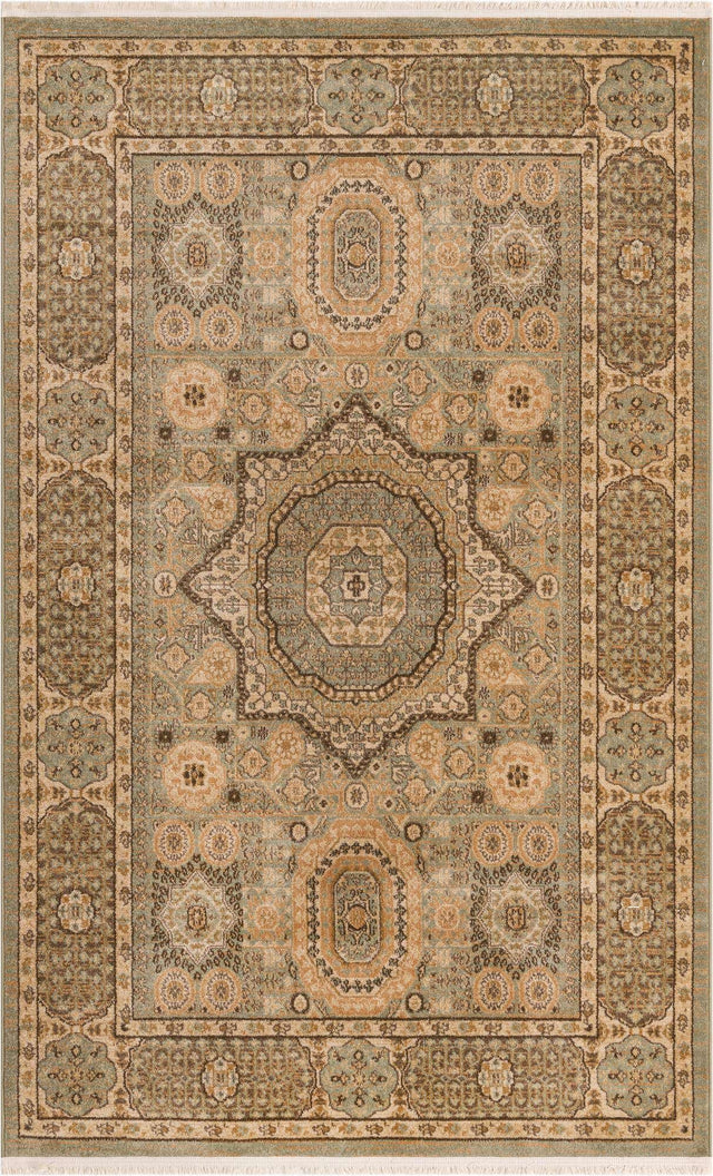 Light Green 5' 1 x 8' Palace Rectangle Area Rug