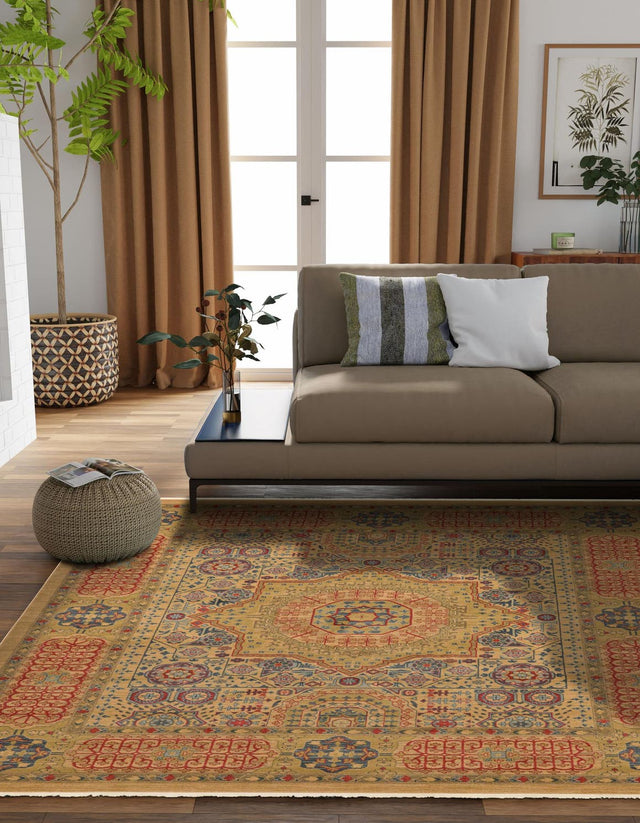 Beige 10' x 11' 4 Palace Rectangle Area Rug