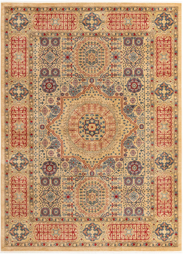 Beige 9' x 12' Palace Rectangle Area Rug