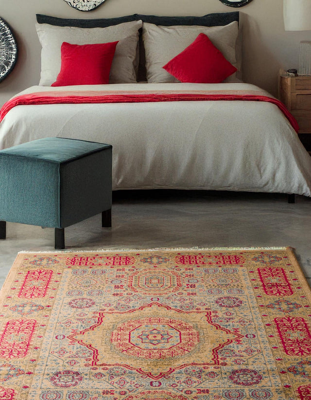 Beige 9' x 12' Palace Rectangle Area Rug