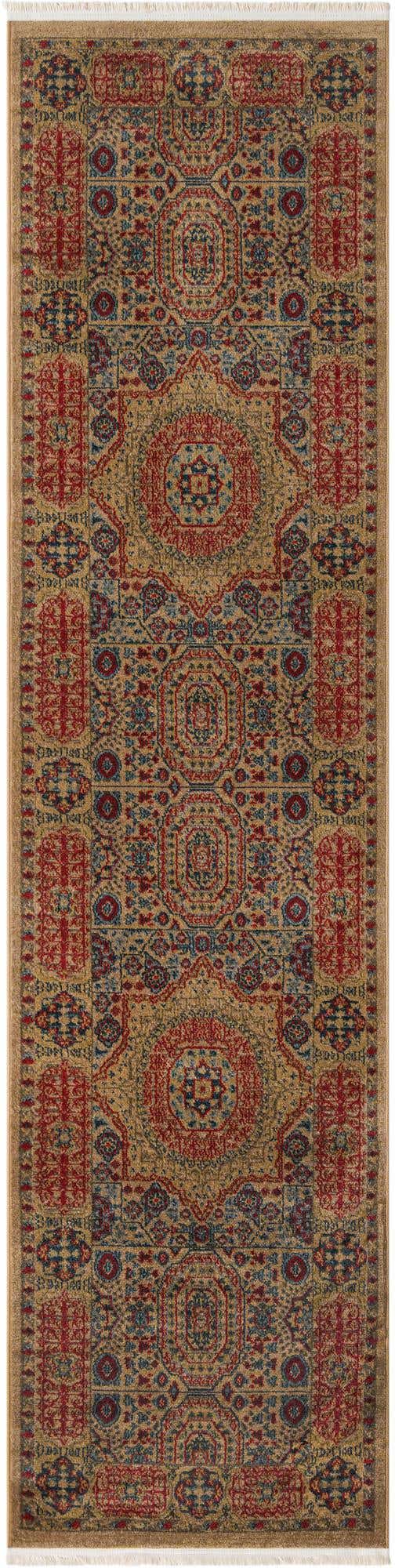 Beige 2' 7 x 10' Palace Runner Area Rug