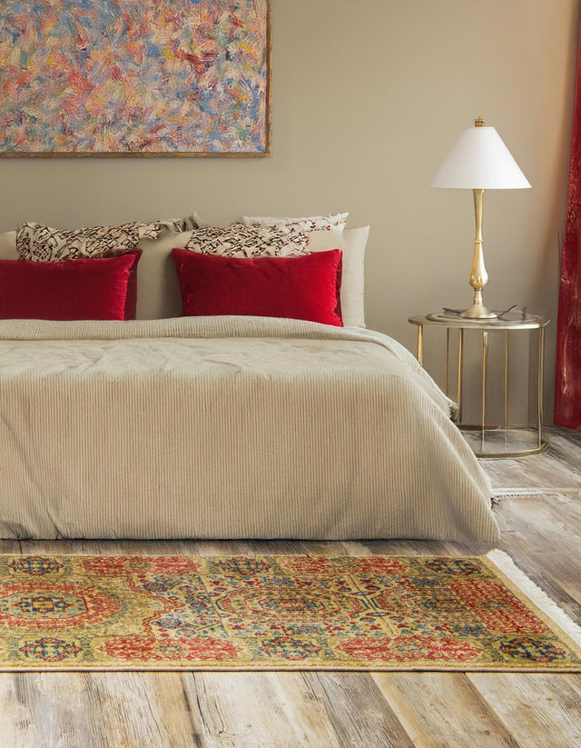 Beige 2' 7 x 10' Palace Runner Area Rug