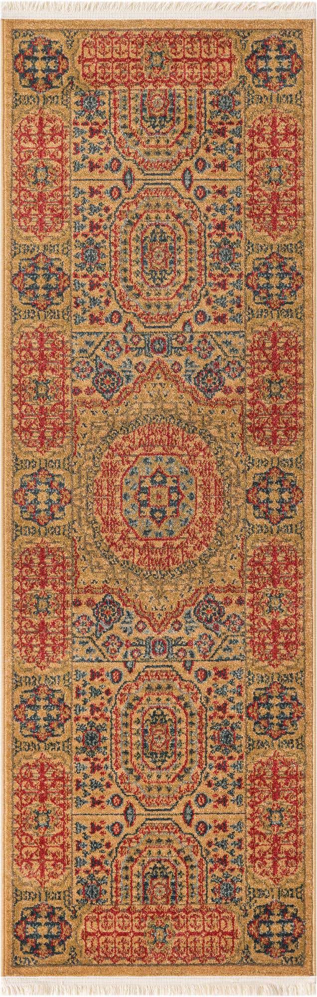 Beige 2' x 6' 1 Palace Runner Area Rug