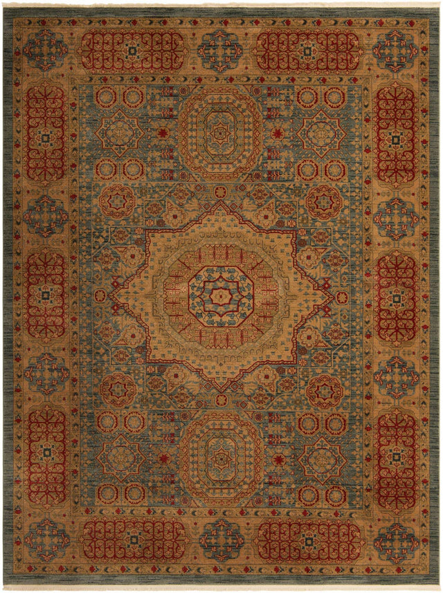 Light Blue 9' x 12' Palace Rectangle Area Rug